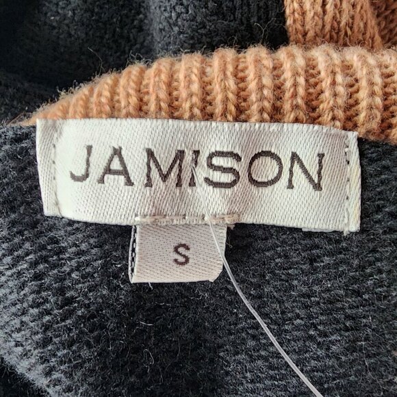 NWT Evereve Jamison Color Block Cutout Black Camel Turtleneck Knit Sweater Small - Picture 8 of 10